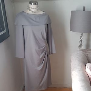 Dove grey dress with ruched waist